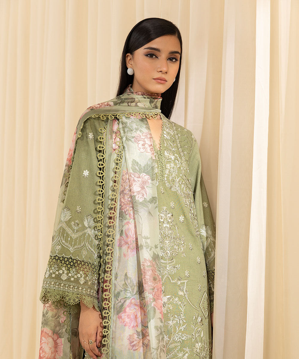 Sapphire 3 Piece Custom Stitched Suit - Green - LB288190