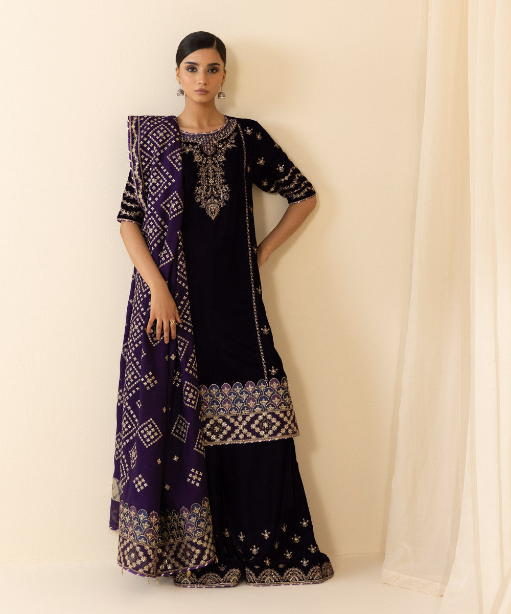 Sapphire 3 Piece Custom Stitched Suit - Purple - LB288188