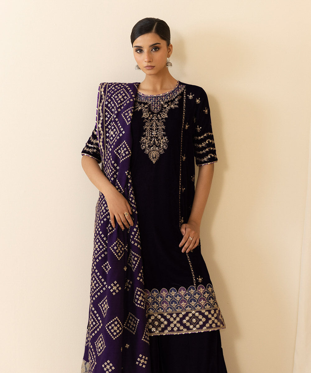 Sapphire 3 Piece Custom Stitched Suit - Purple - LB288188