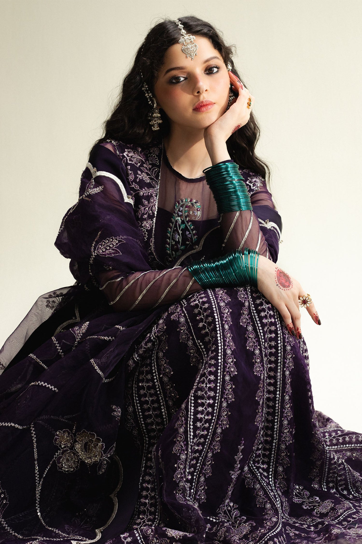 Zara Shahjahan 3 Piece Custom Stitched Suit - Purple - LB31382