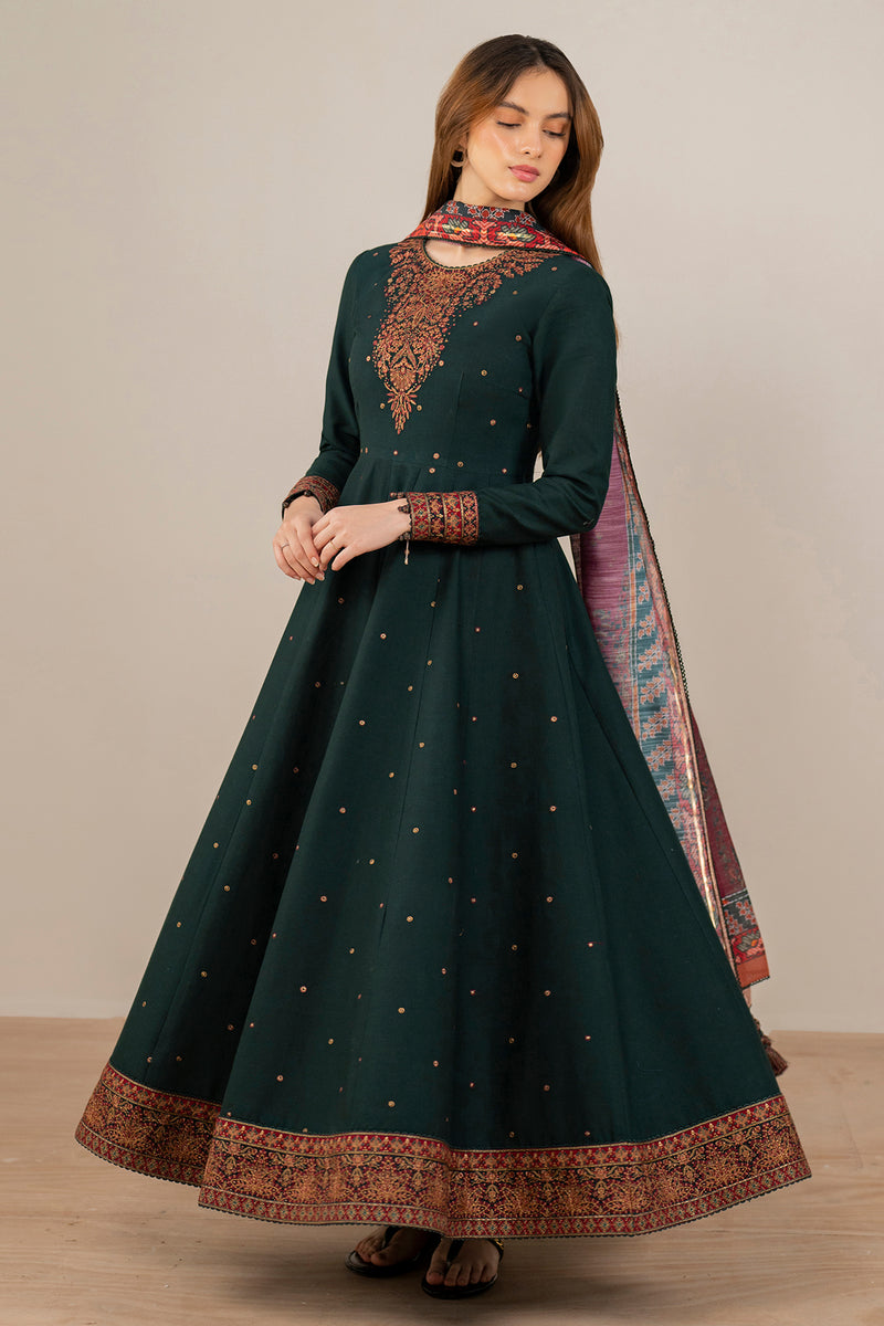 Jazmin 3 Piece Custom Stitched Suit - Green - LB30651