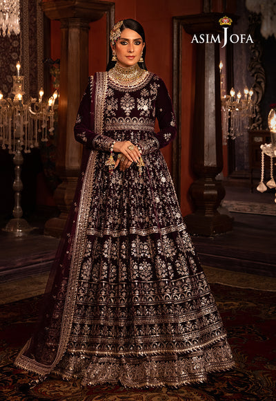 Asim Jofa 3 Piece Custom Stitched Suit - Purple - LB285114