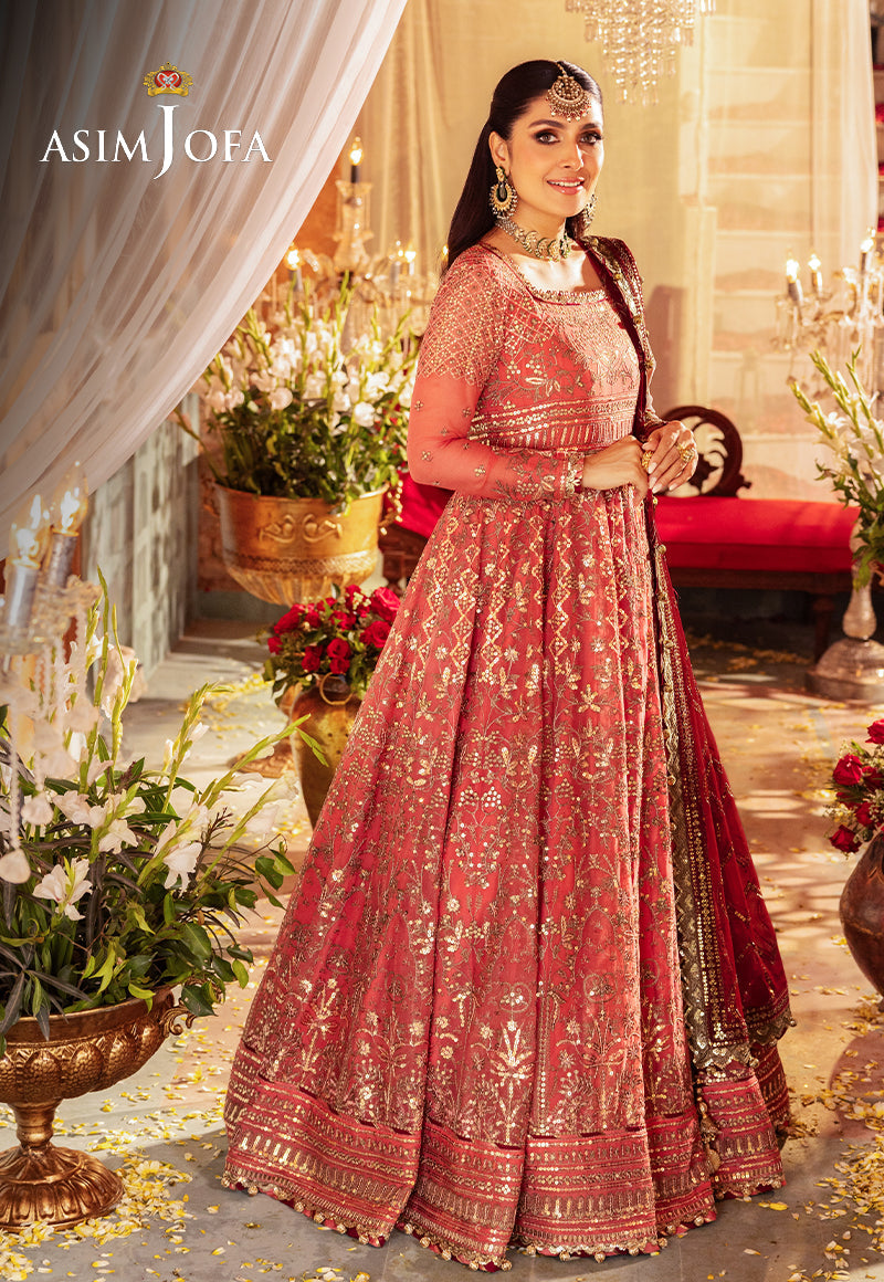 Asim Jofa 3 Piece Custom Stitched Suit - Pink - LB286685