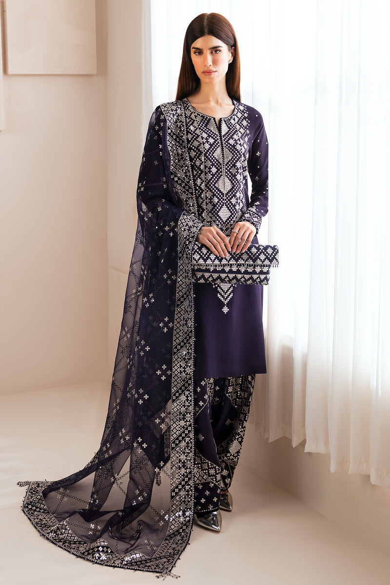 Jazmin 3 Piece Custom Stitched Suit - Purple - LB287812