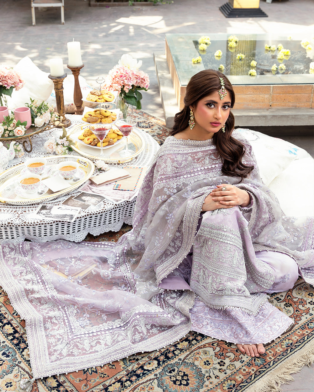 Faiza Saqlain 3 Piece Custom Stitched Suit - Purple - LB27883