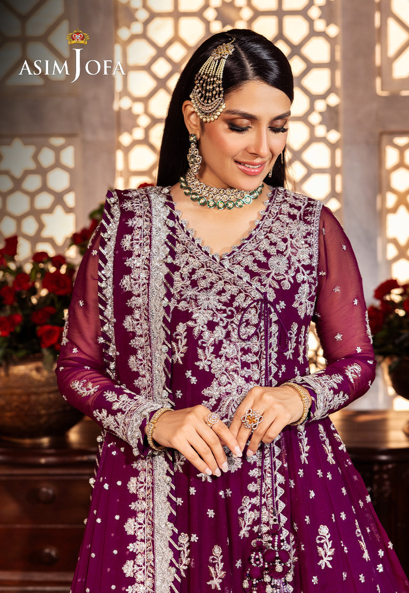 Asim Jofa 3 Piece Custom Stitched Suit - Purple - LB286677