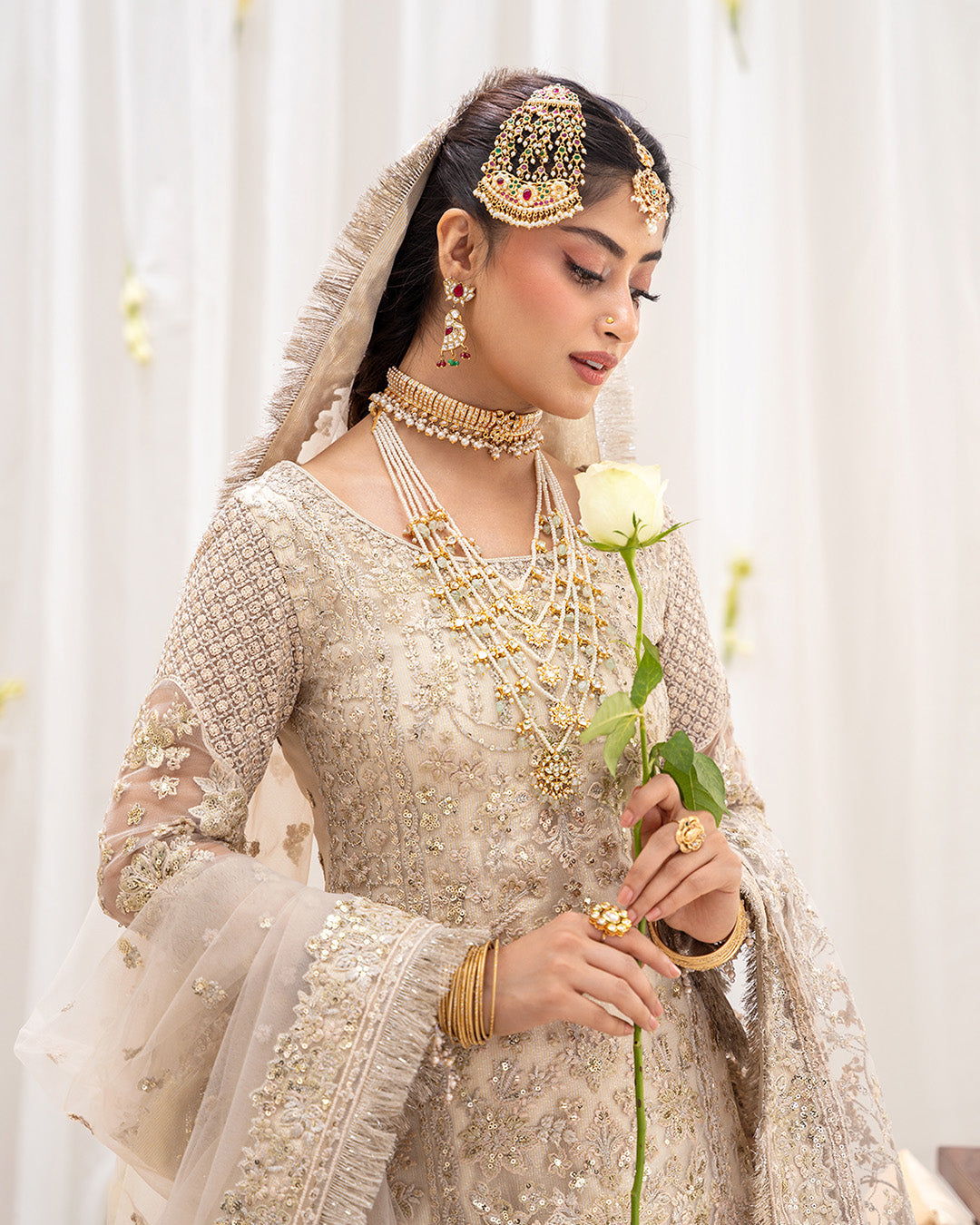 Faiza Saqlain 3 Piece Custom Stitched Suit - Beige - LB31349