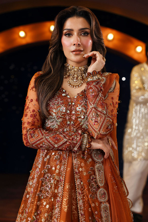 Nureh 3 Piece Custom Stitched Suit - Orange - LB30955