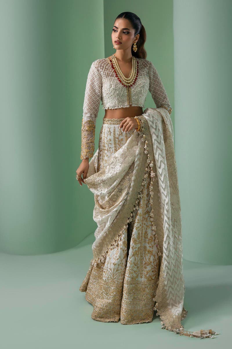 Sana Safinaz 3 Piece Custom Stitched Suit - Off-White - LB285157