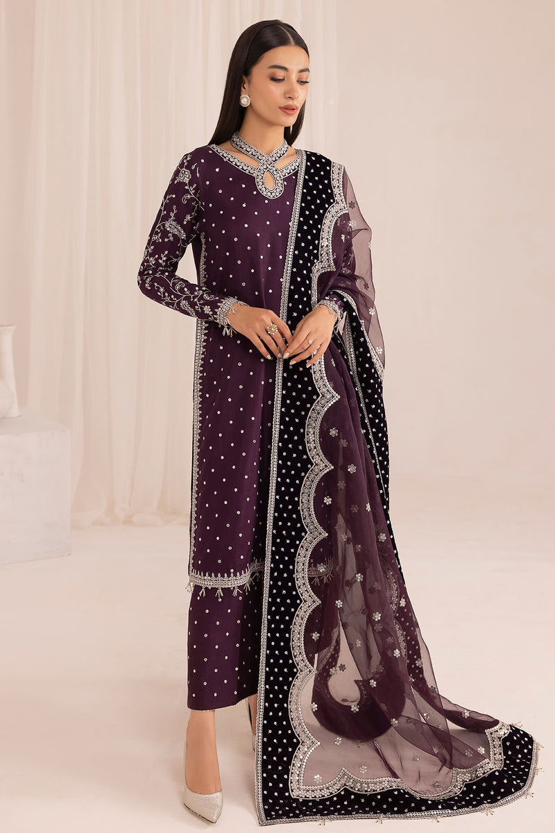 Jazmin 3 Piece Custom Stitched Suit - Purple - LB289058