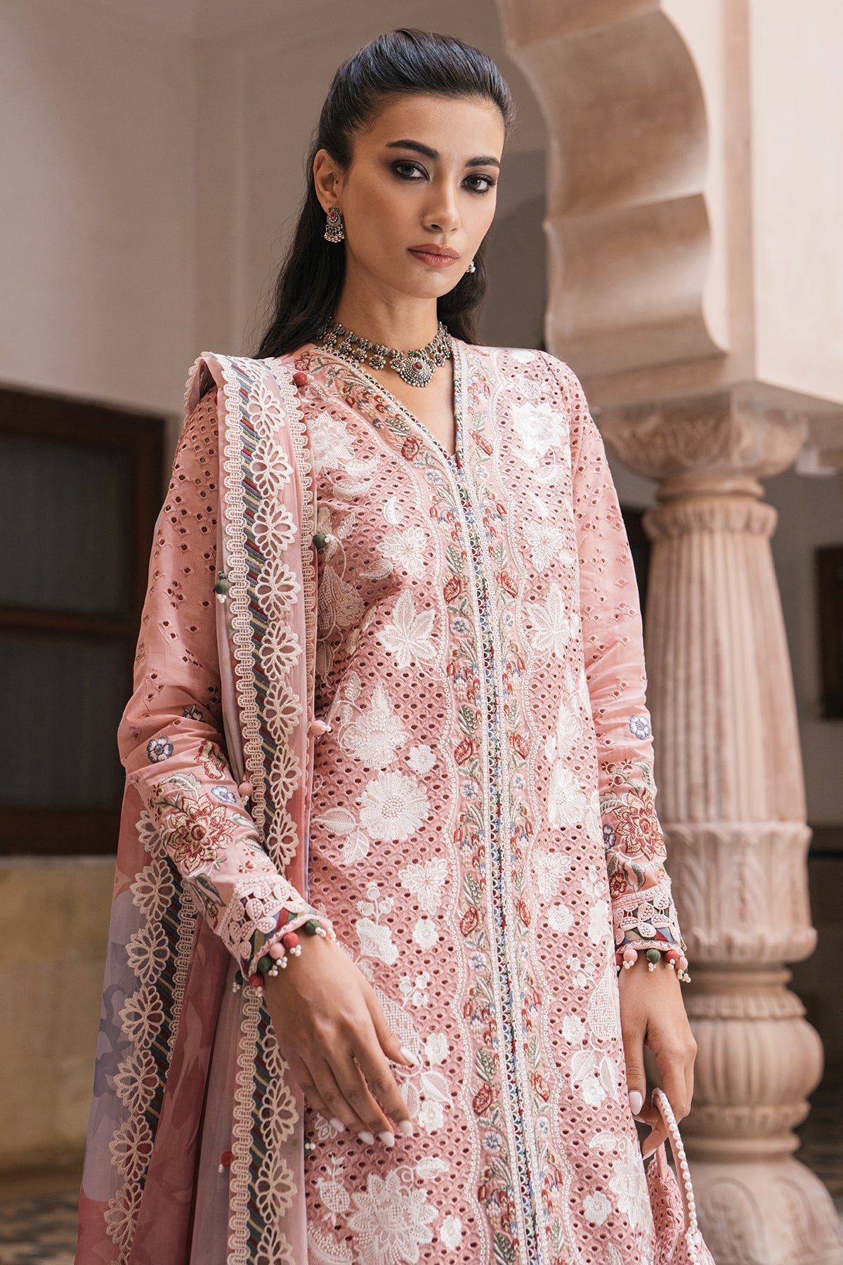 Jazmin 3 Piece Custom Stitched Suit - Pink - LB286528