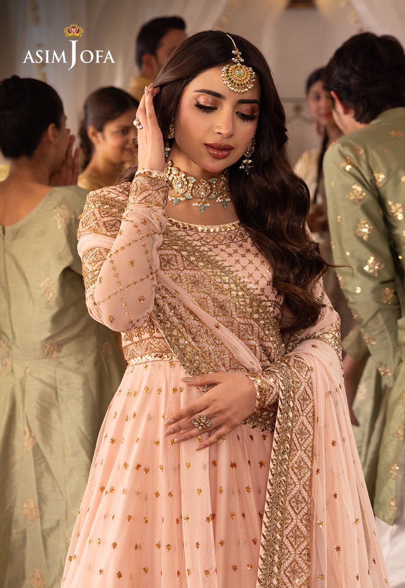 Asim Jofa 3 Piece Custom Stitched Suit - Pink - LB285481