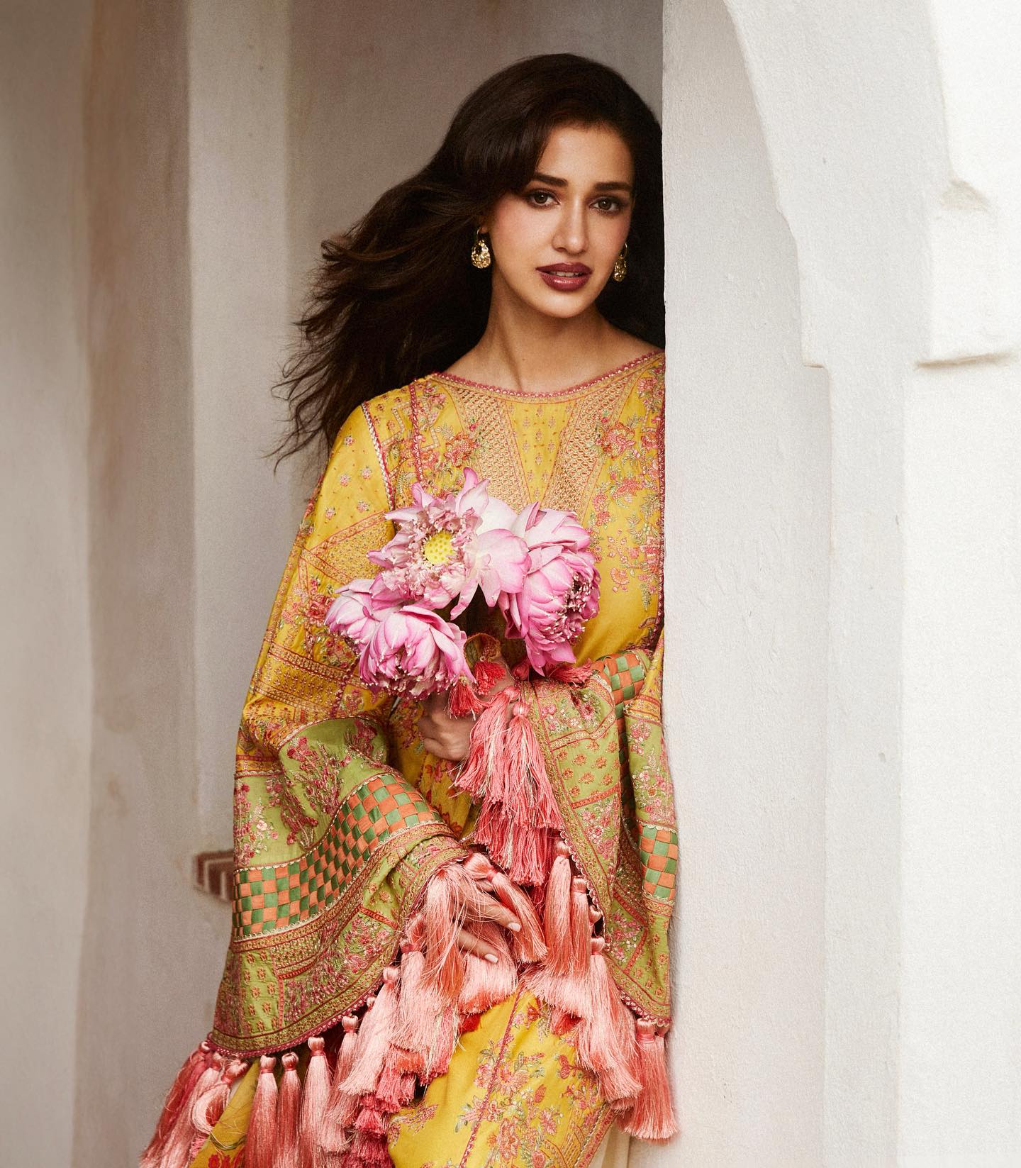 Hussain Rehar 3 Piece Custom Stitched Suit - Yellow - LB286569