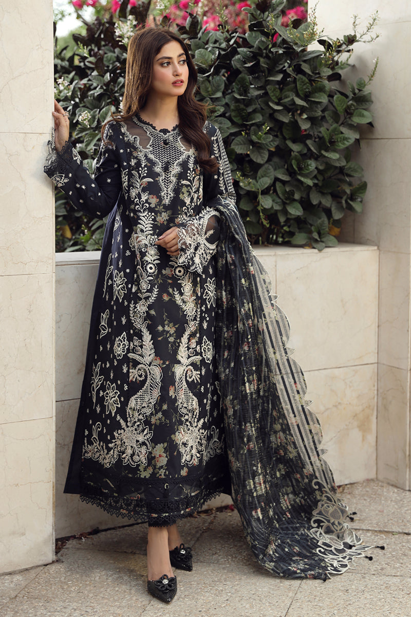 Qalamkar 3 Piece Custom Stitched Suit - Black - LB286733