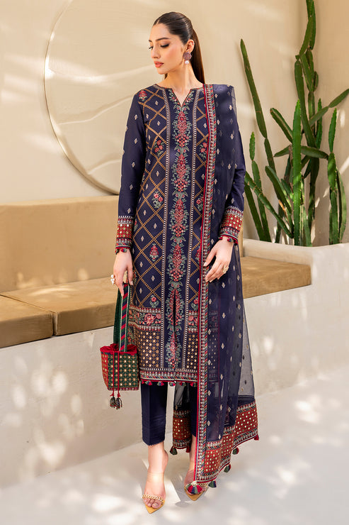 Jazmin 3 Piece Custom Stitched Suit - Blue - LB286783