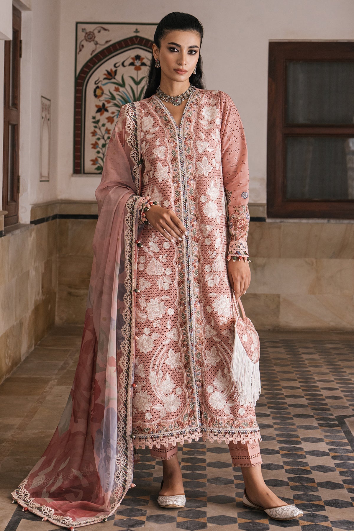 Jazmin 3 Piece Custom Stitched Suit - Pink - LB286528