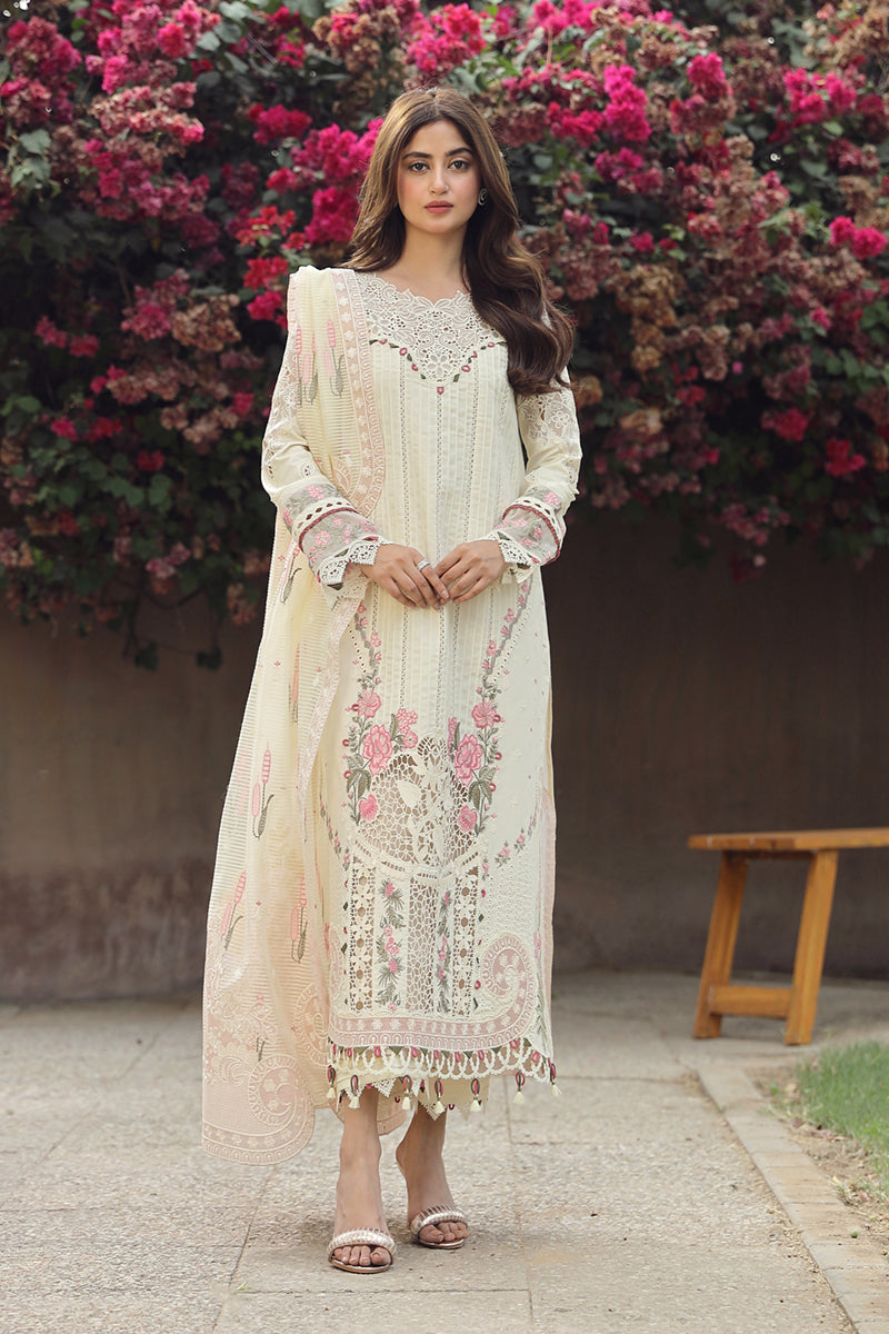 Qalamkar 3 Piece Custom Stitched Suit - Yellow - LB286732