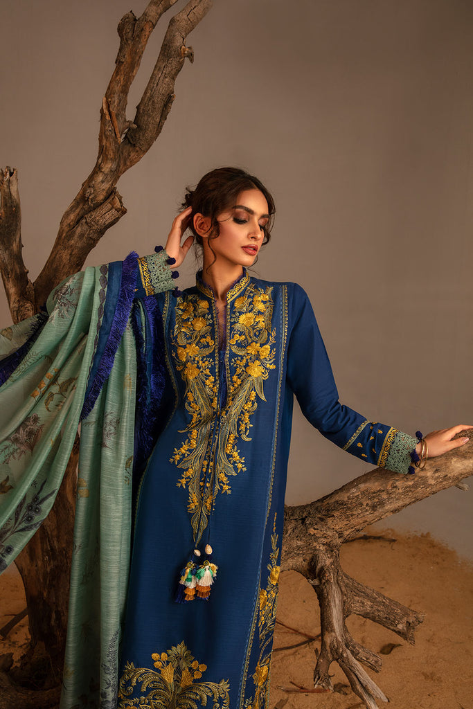 Sobia Nazir 3 Piece Custom Stitched Suit - Blue - LB285074