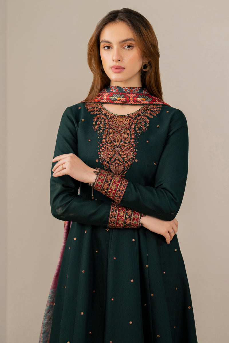 Jazmin 3 Piece Custom Stitched Suit - Green - LB30651