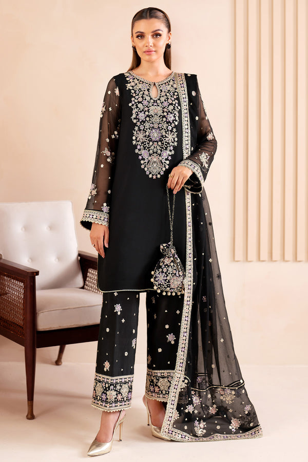 Farasha 3 Piece Custom Stitched Suit - Black - LB289062