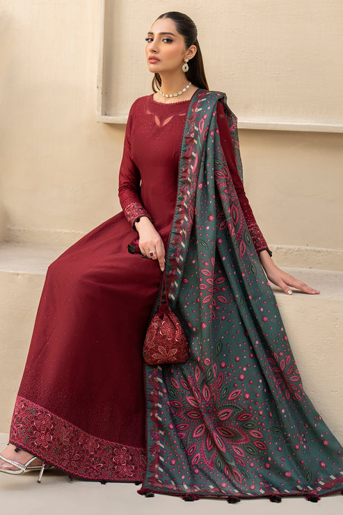 Jazmin 3 Piece Custom Stitched Suit - Maroon - LB286777