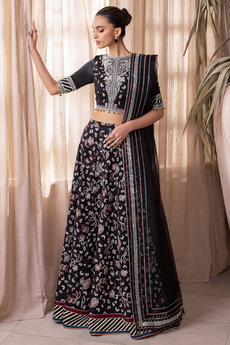 Jazmin 3 Piece Custom Stitched Suit - Black - LB287431