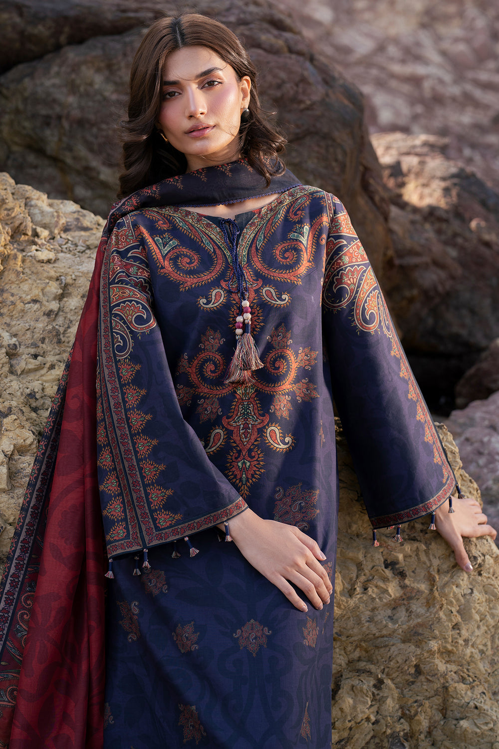 Jazmin 3 Piece Custom Stitched Suit - Blue - LB30340