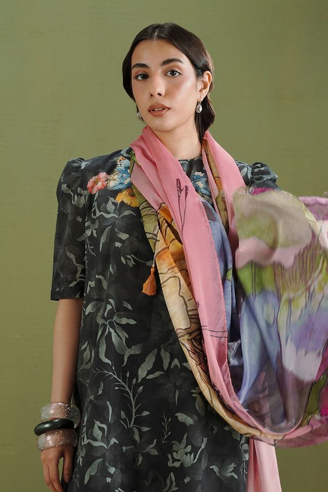 Zara Shahjahan 3 Piece Custom Stitched Suit - Black - LB31178