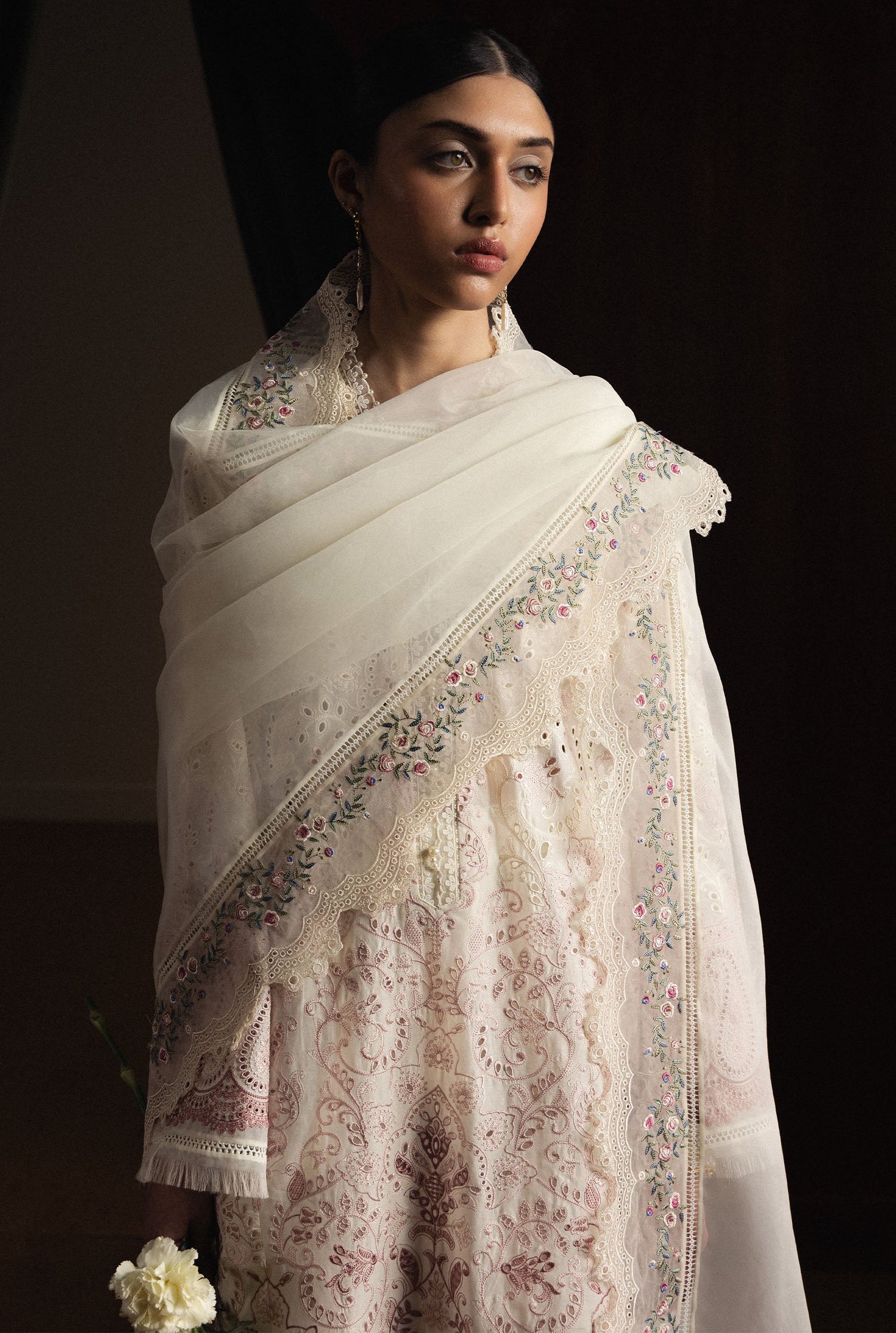 Zara Shahjahan 3 Piece Custom Stitched Suit - Off-White - LB31379