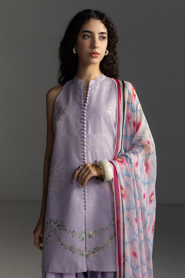 Zara Shahjahan 3 Piece Custom Stitched Suit - Purple - LB31161