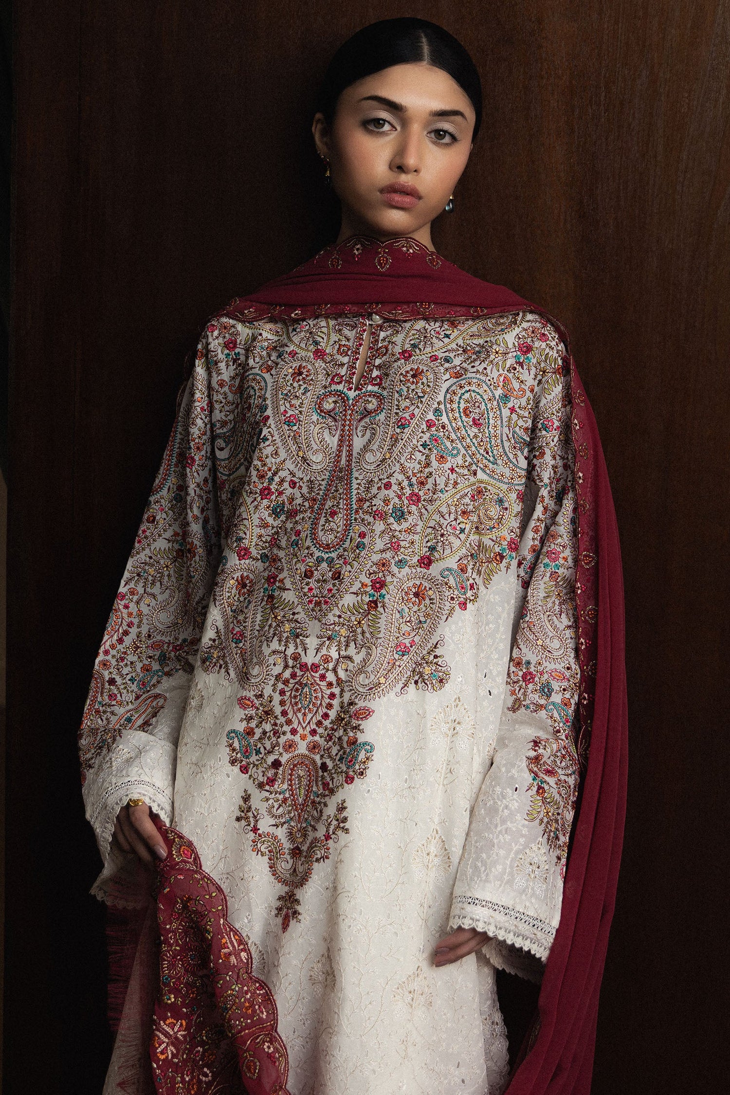 Zara Shahjahan 3 Piece Custom Stitched Suit - Off-White - LB31376
