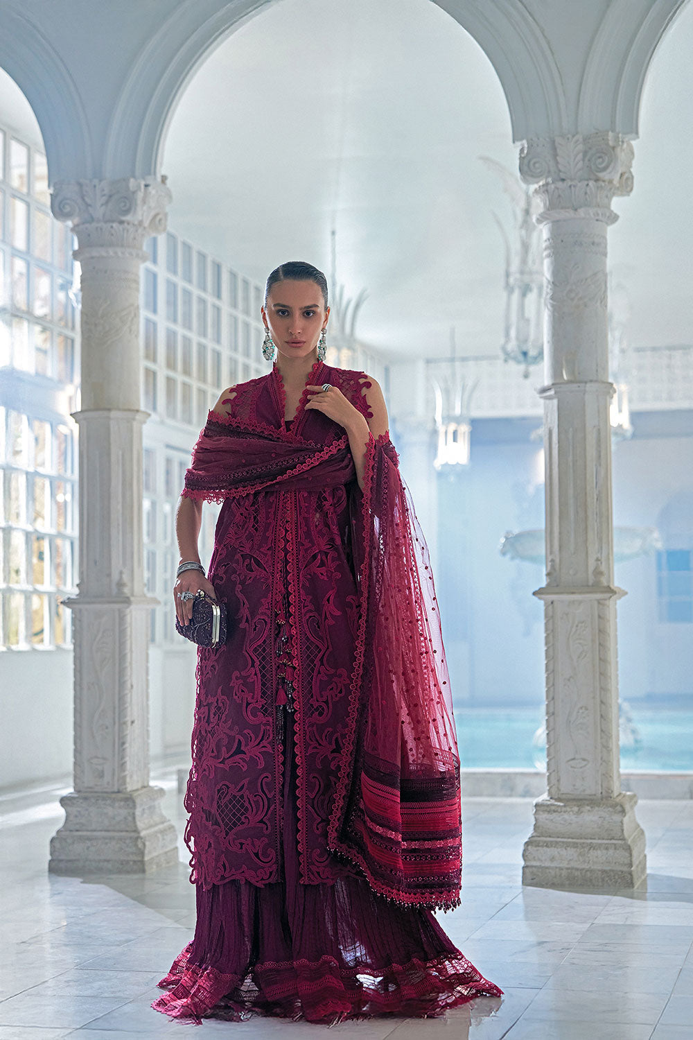 Sobia Nazir 3 Piece Custom Stitched Suit - Hot Pink - LB31234