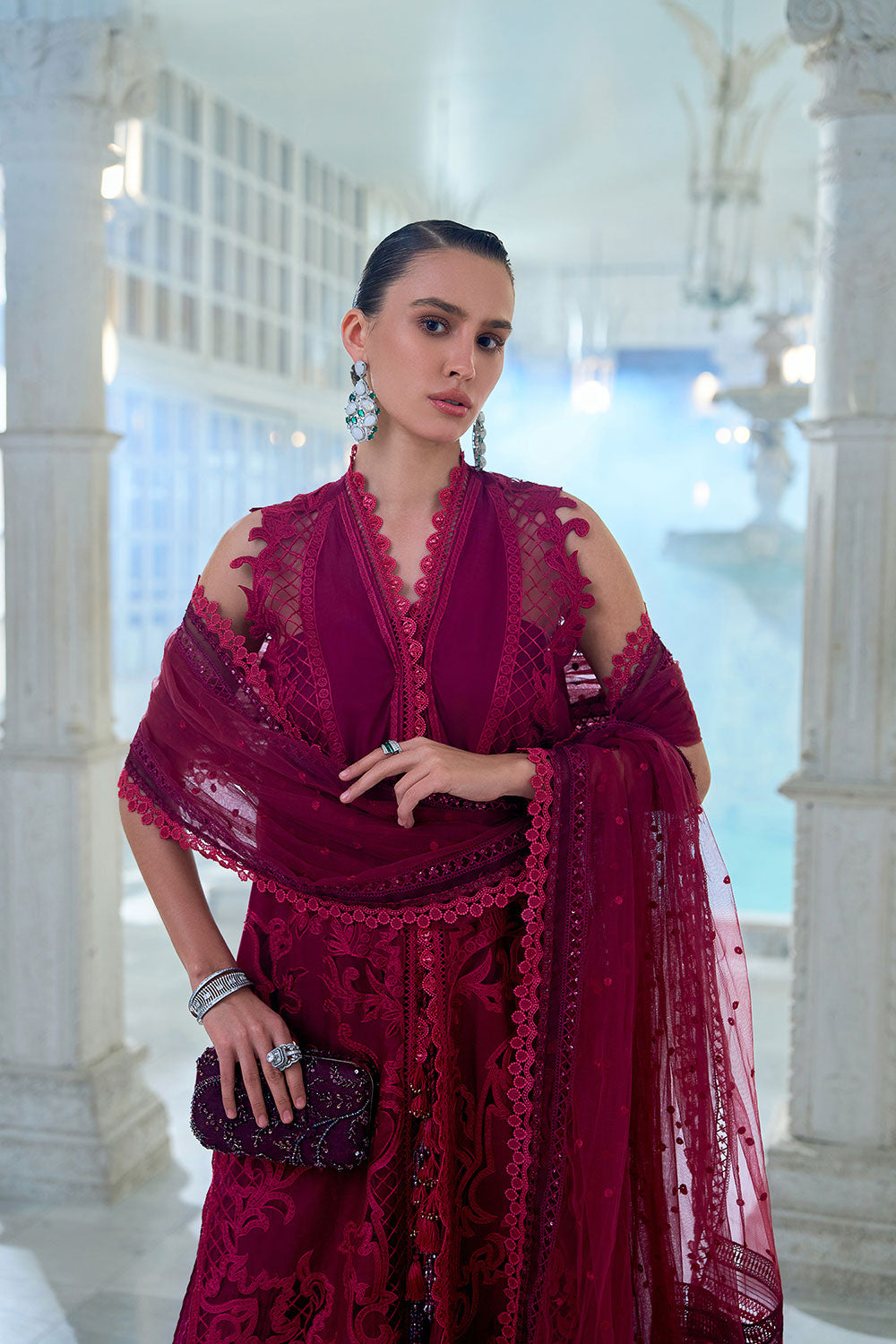 Sobia Nazir 3 Piece Custom Stitched Suit - Hot Pink - LB31234