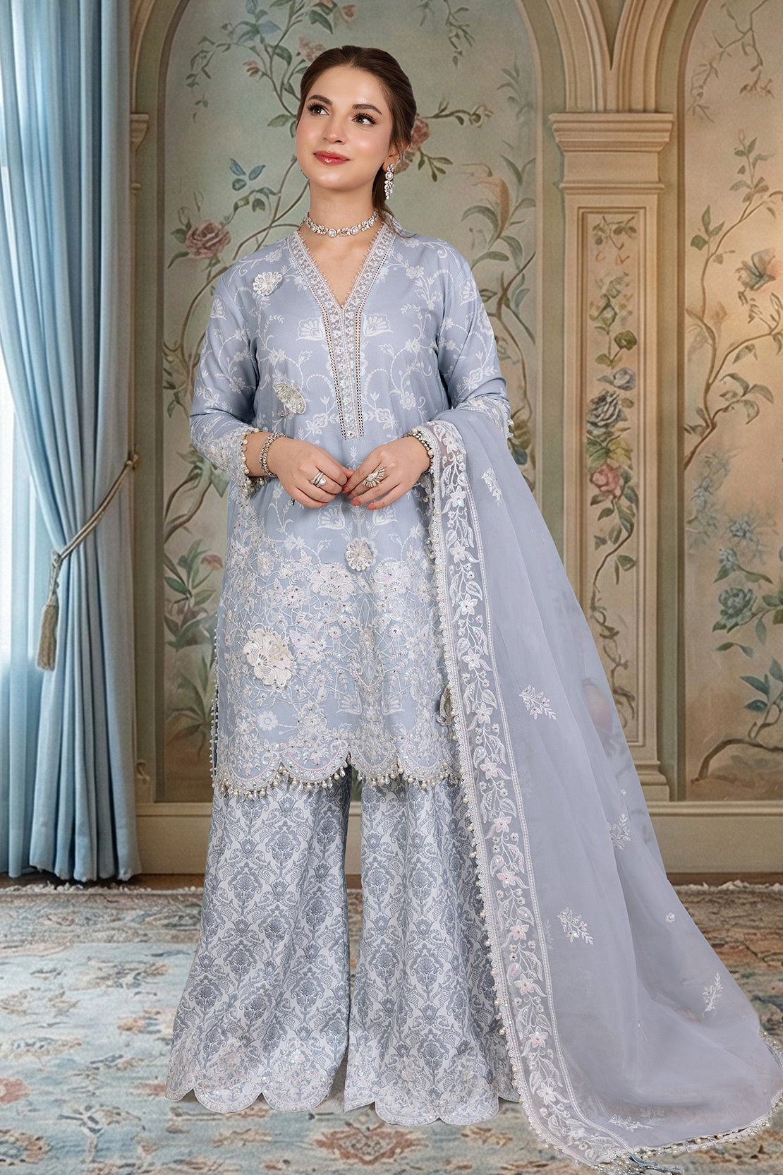 So Kamal 3 Piece Custom Stitched Suit - Gray - LB31564