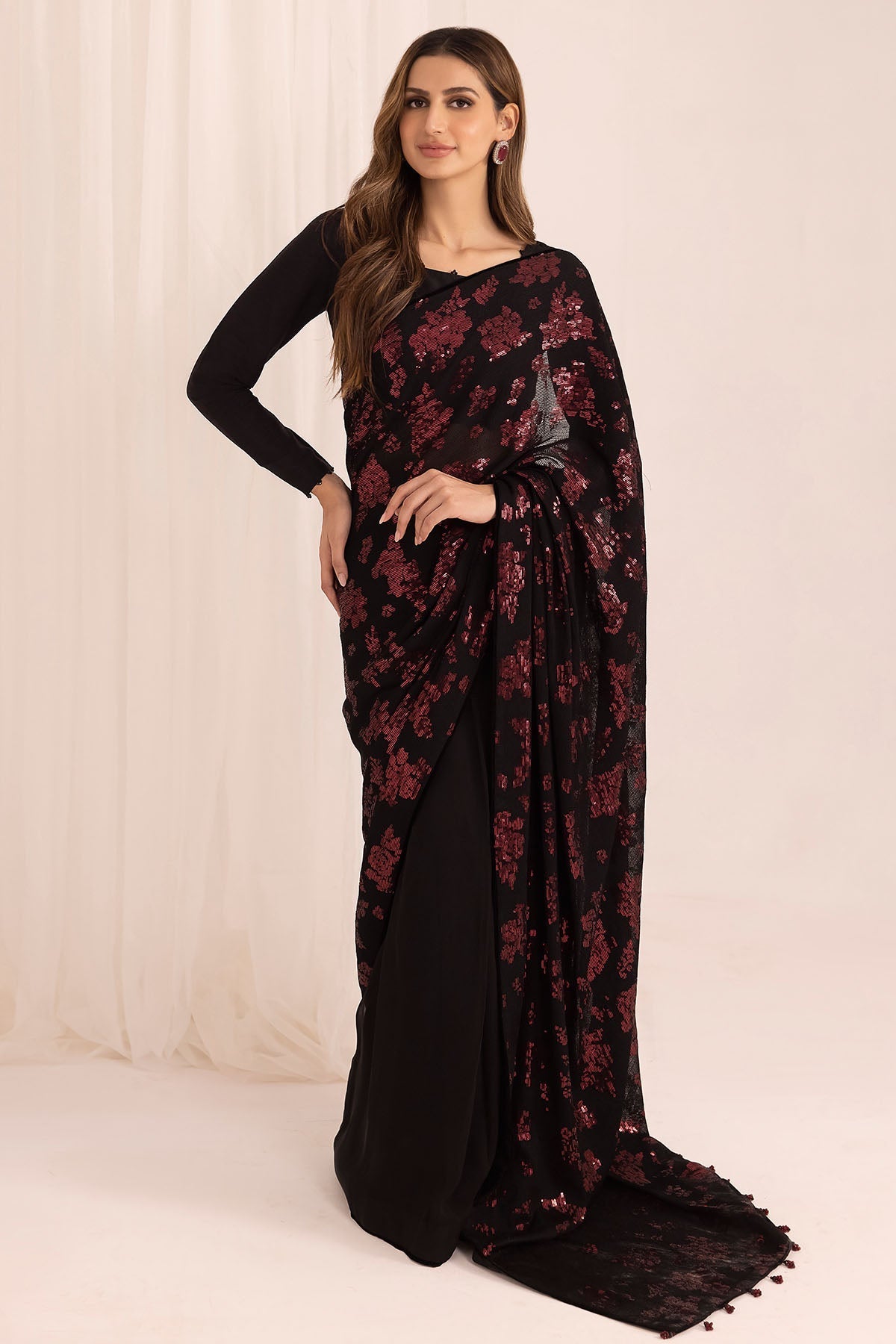 Jazmin 3 piece Custom Stitched Suit - Black - LB285419