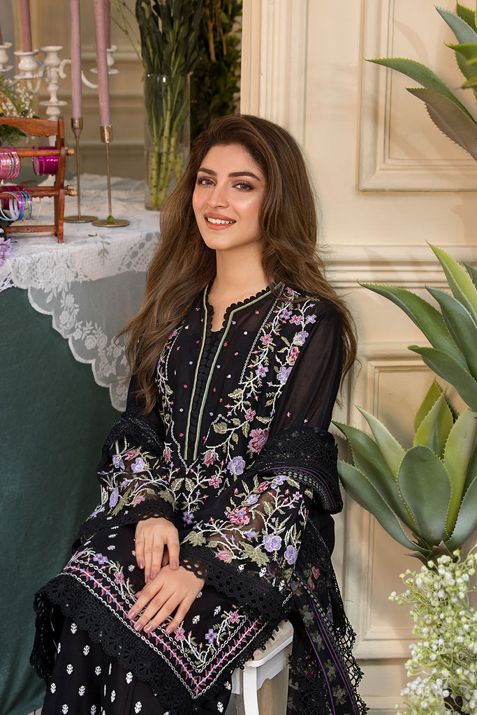 Sobia Nazir 3 Piece Custom Stitched Suit - Black - LB29784