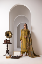 Libasco Sobia Nazir 3 Piece Custom Stitched Suit - Green - LB288912