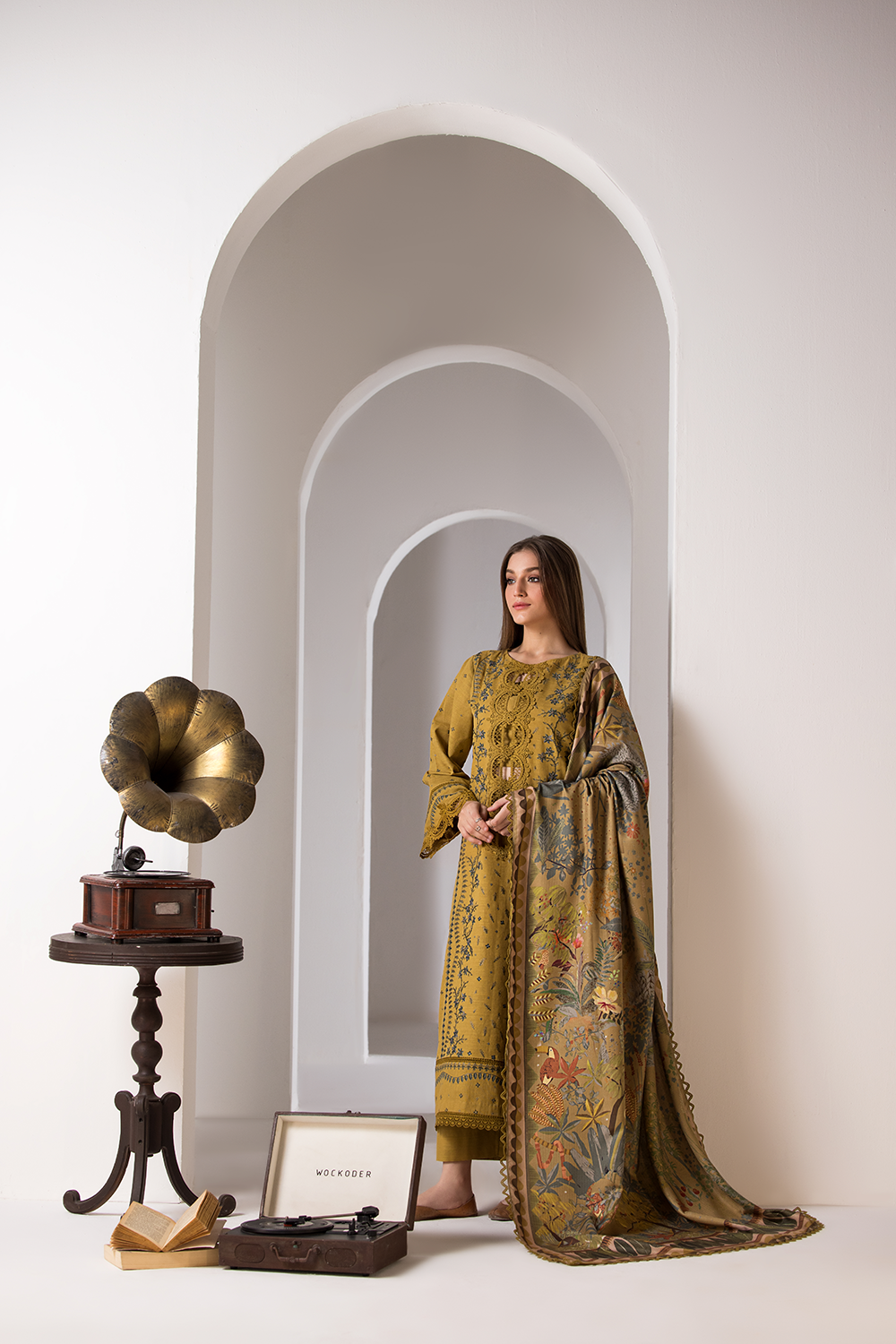 Sobia Nazir 3 Piece Custom Stitched Suit - Green - LB288912