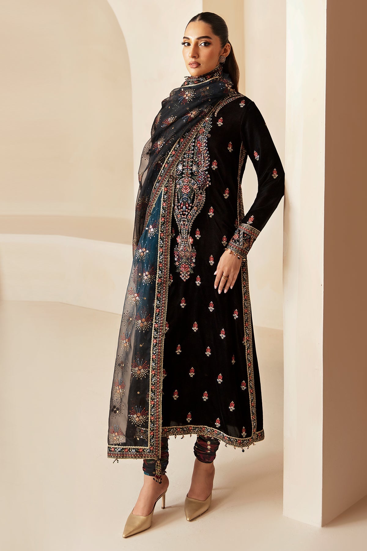 Jazmin 3 Piece Custom Stitched Suit - Blue - LB288334