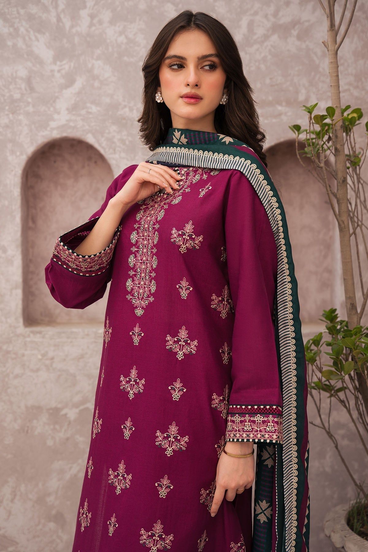 Jazmin 3 Piece Custom Stitched Suit - Purple - LB284896