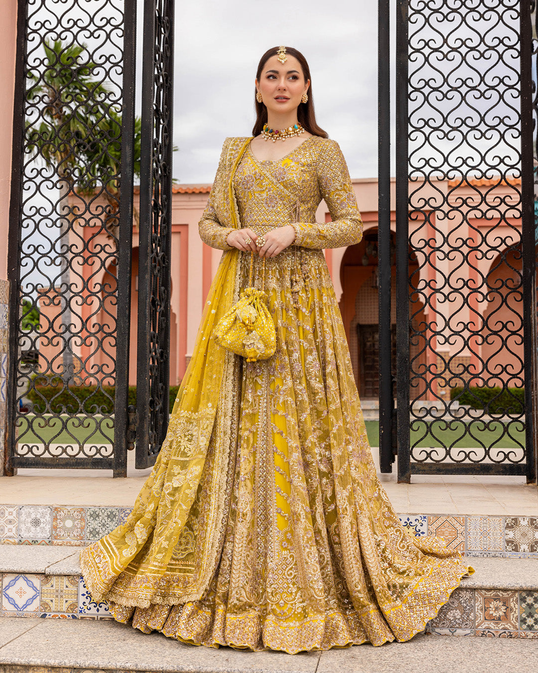 Faiza Saqlain 3 Piece Custom Stitched Suit - Yellow - LB288224