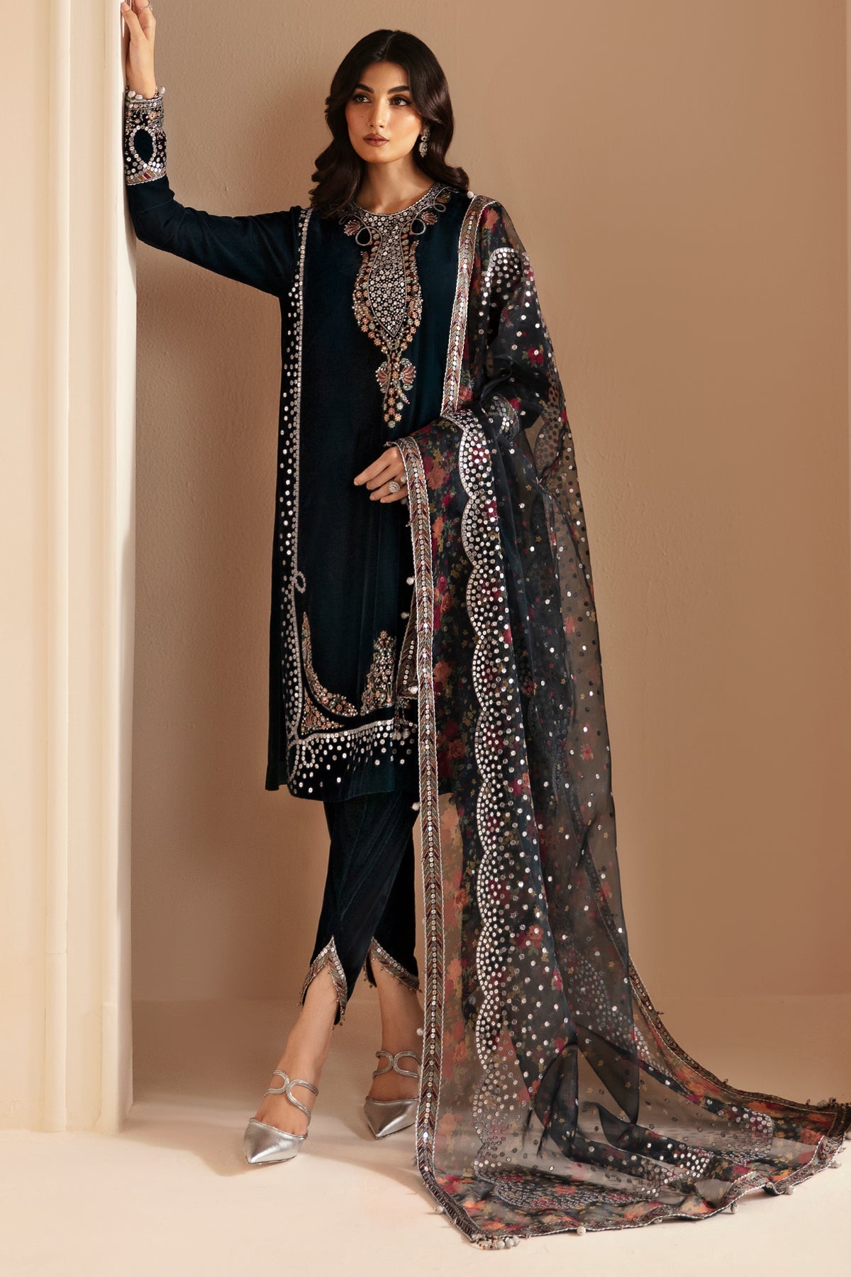 Jazmin 3 Piece Custom Stitched Suit - Blue - LB288338