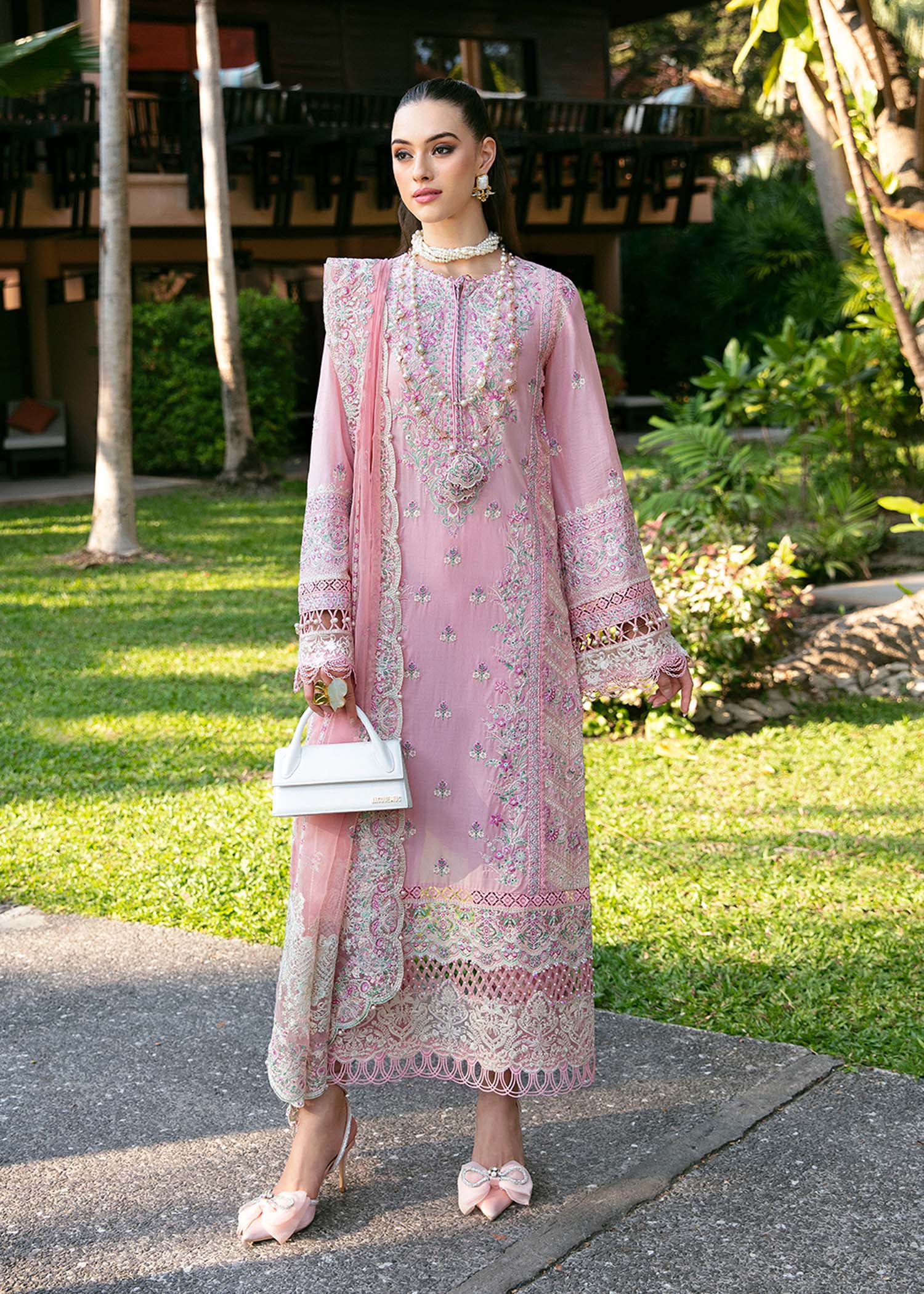 Kanwal Malik 3 Piece Custom Stitched Suit - Pink - LB286398