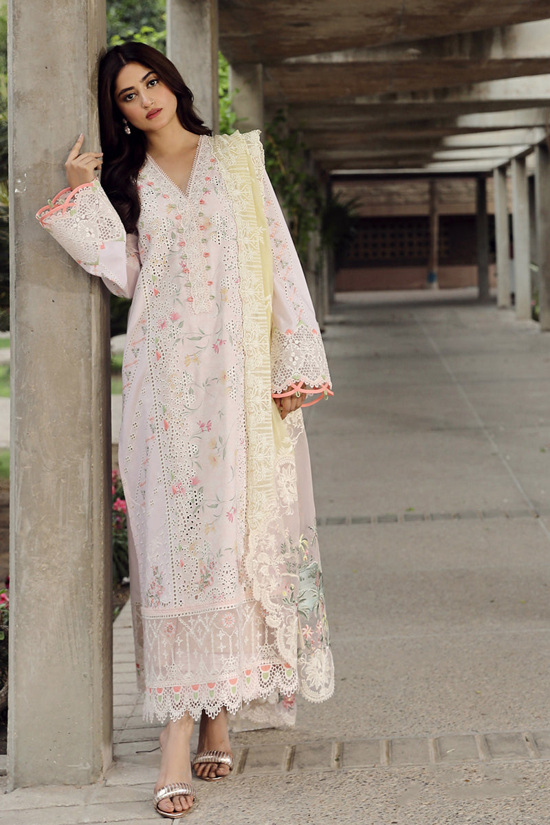 Qalamkar 3 Piece Custom Stitched Suit - Beige - LB286724