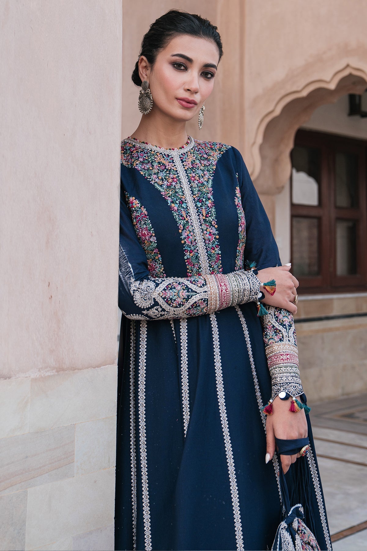 Jazmin 3 Piece Custom Stitched Suit - Blue - LB286526