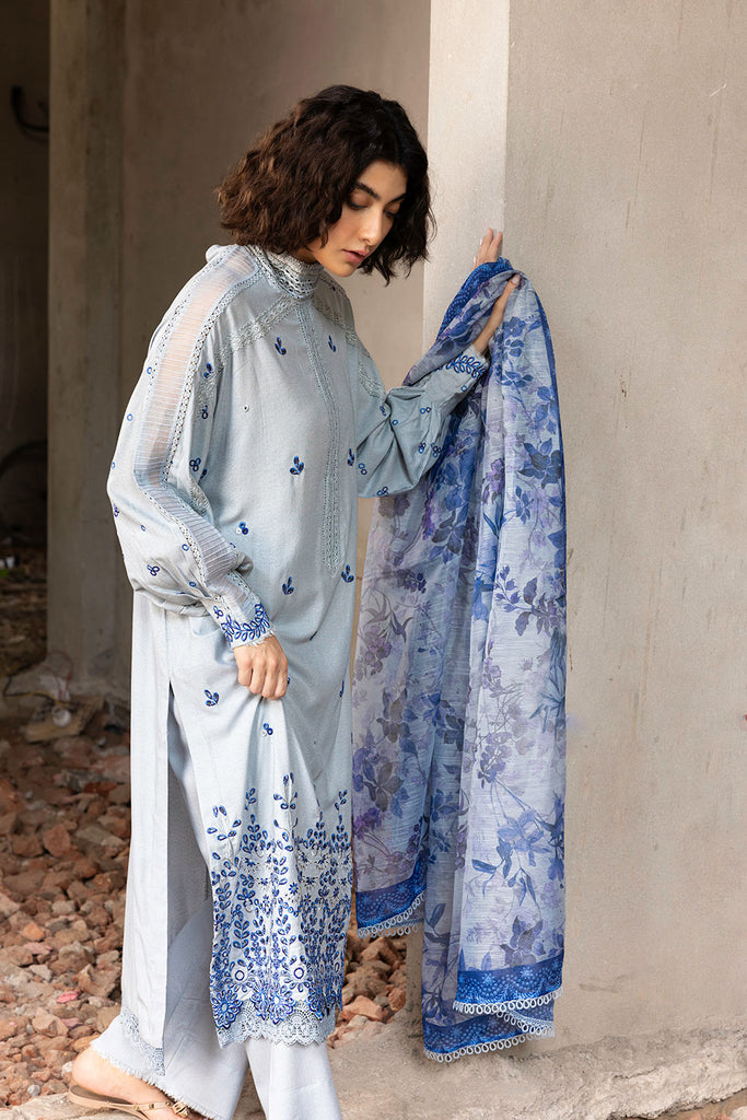 Sobia Nazir 3 Piece Custom Stitched Suit - Blue - LB287914