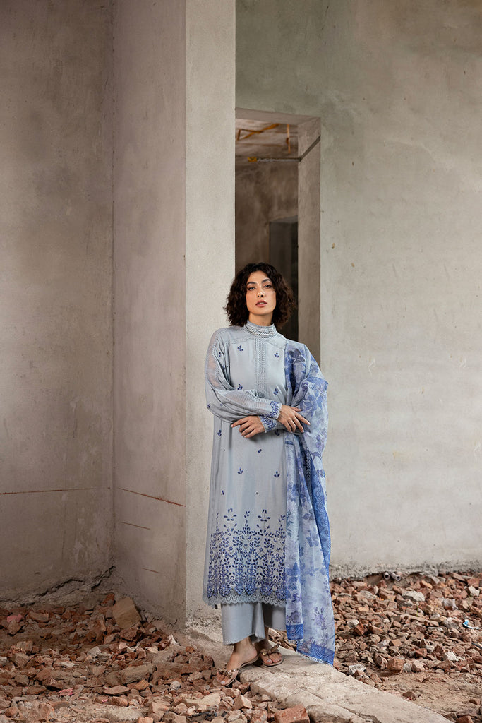 Sobia Nazir 3 Piece Custom Stitched Suit - Blue - LB287914