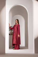 Libasco Sobia Nazir 3 Piece Custom Stitched Suit - Pink - LB288915