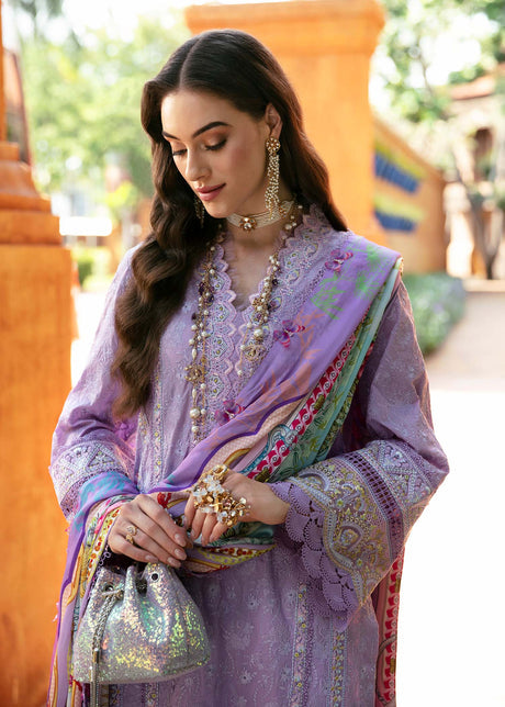 Kanwal Malik 3 Piece Custom Stitched Suit - Purple - LB286490