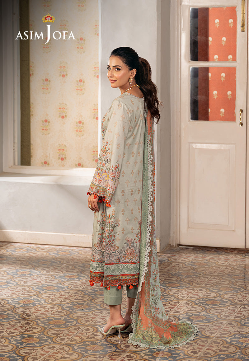 Asim Jofa 3 Piece Custom Stitched Suit - Green - LB285895